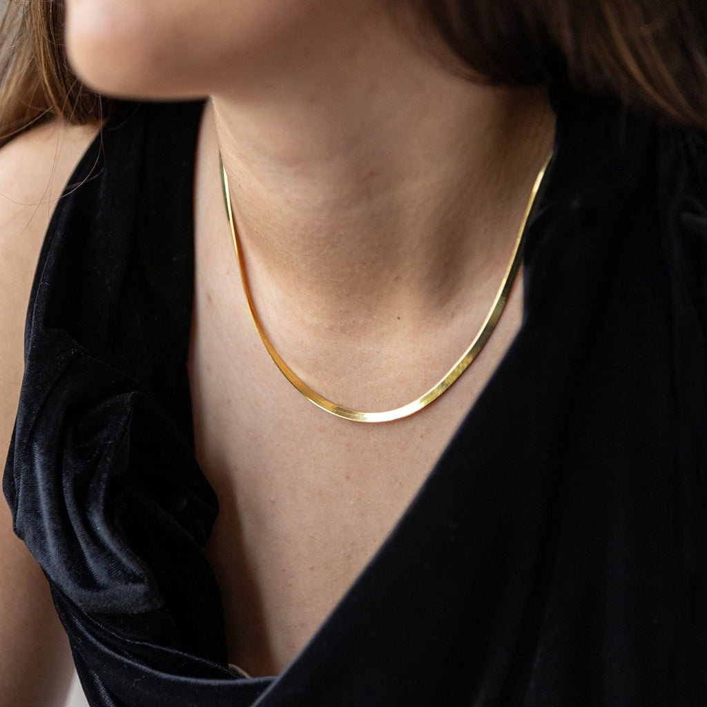 Gold Nicolá Herringbone Necklace