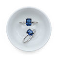 Blue rectangular stone ring - Terciany 