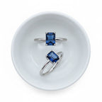 Blue rectangular stone ring - Terciany 