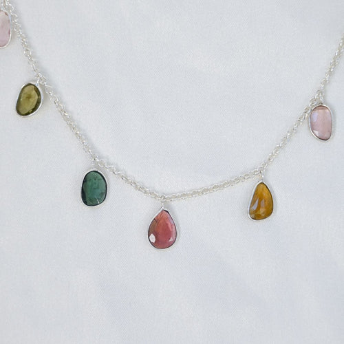 Large tourmaline drop necklace