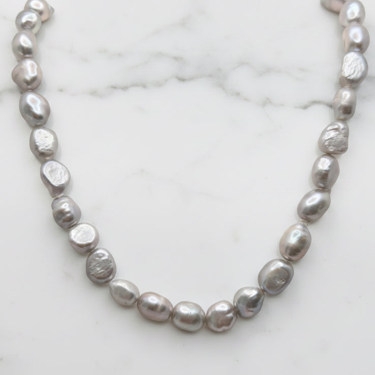 Grey pearl necklace