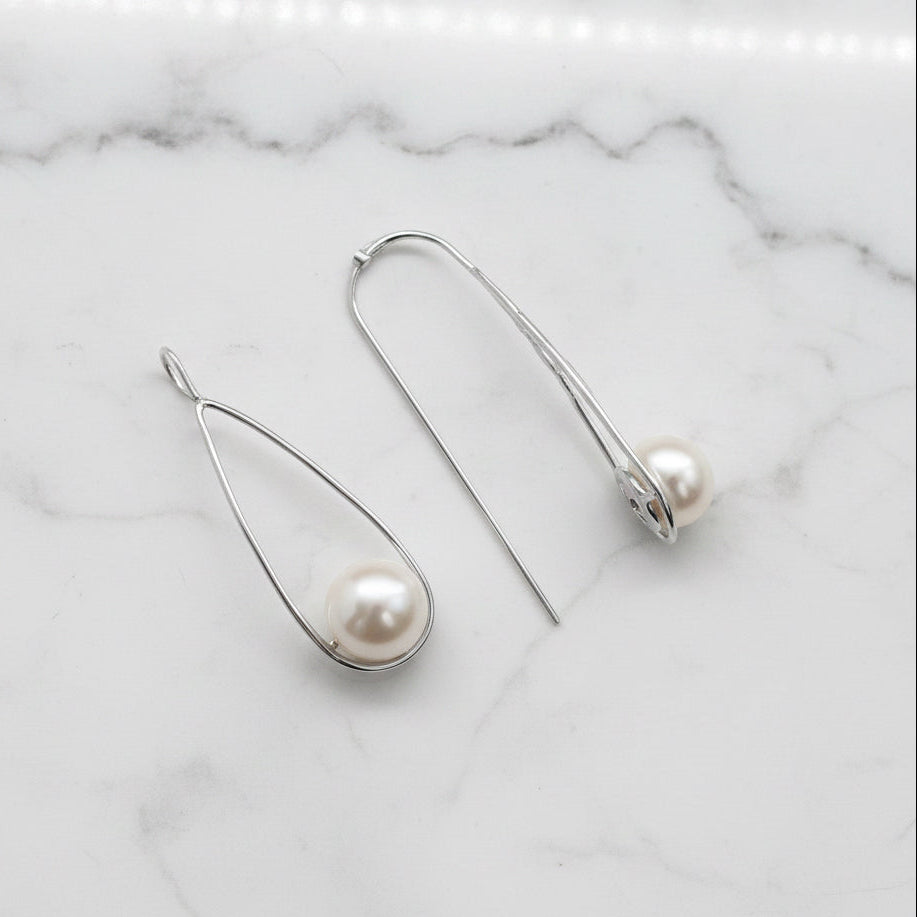 Open Oval Drop Earrings