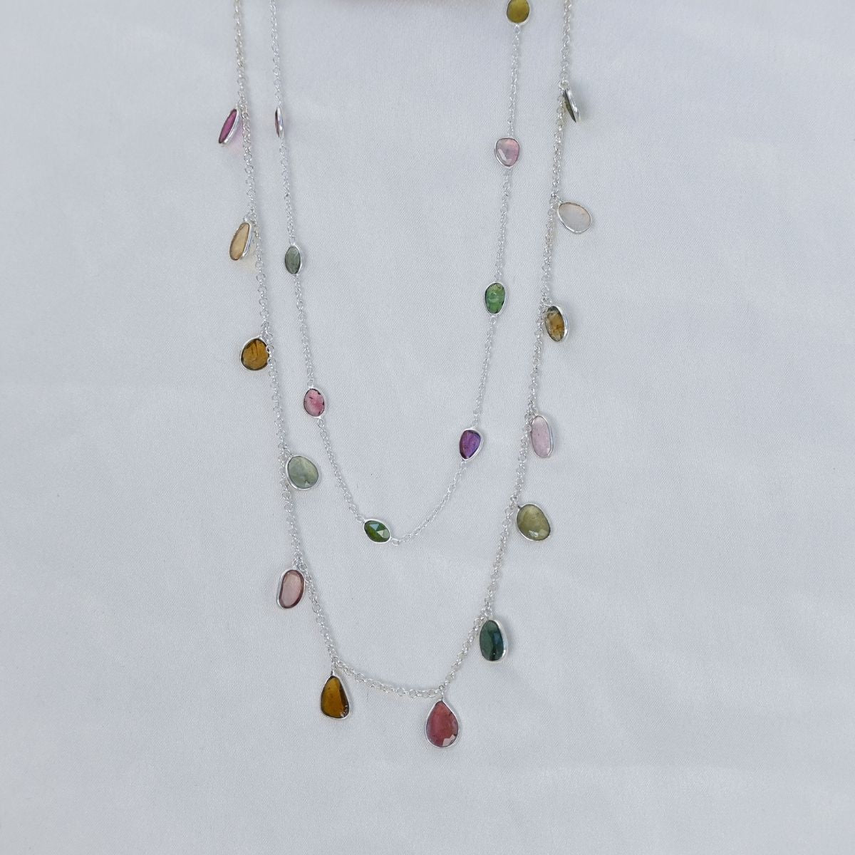 Large tourmaline drop necklace