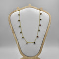 Gold Necklace With Tourmaline Oval Drops