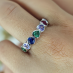 Rainbow Hearts Ring