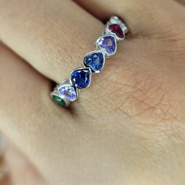 Rainbow Hearts Ring