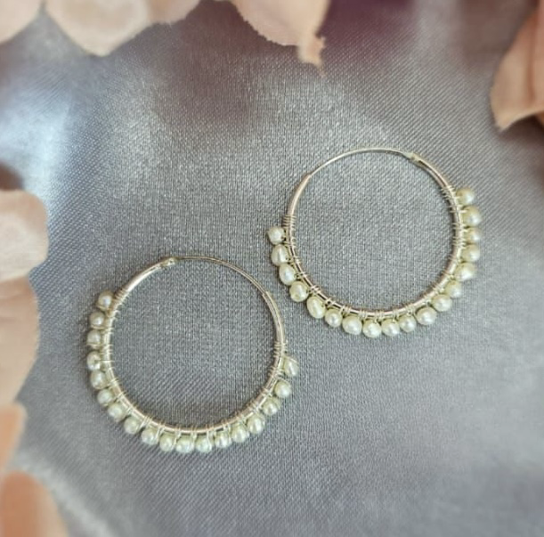 29 mm sleeper with lots of tiny freshwater pearls