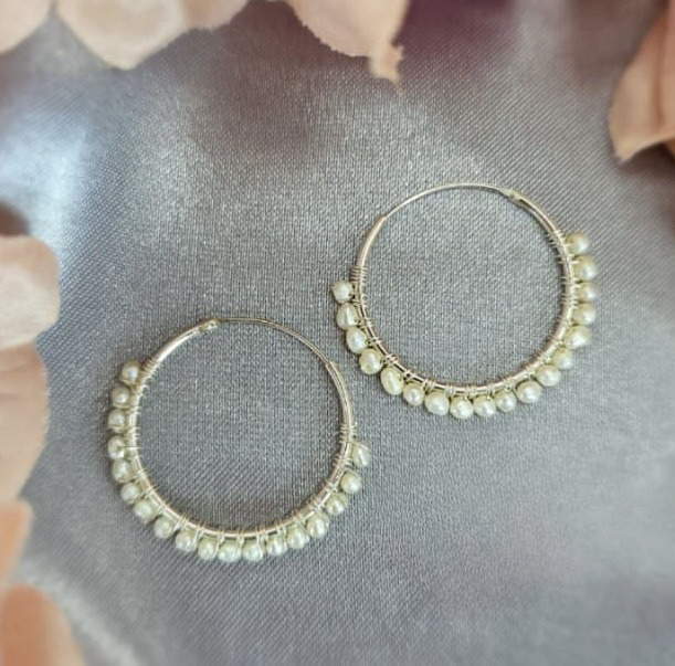 29 Mm Sleeper With Lots Of Tiny Freshwater Pearls