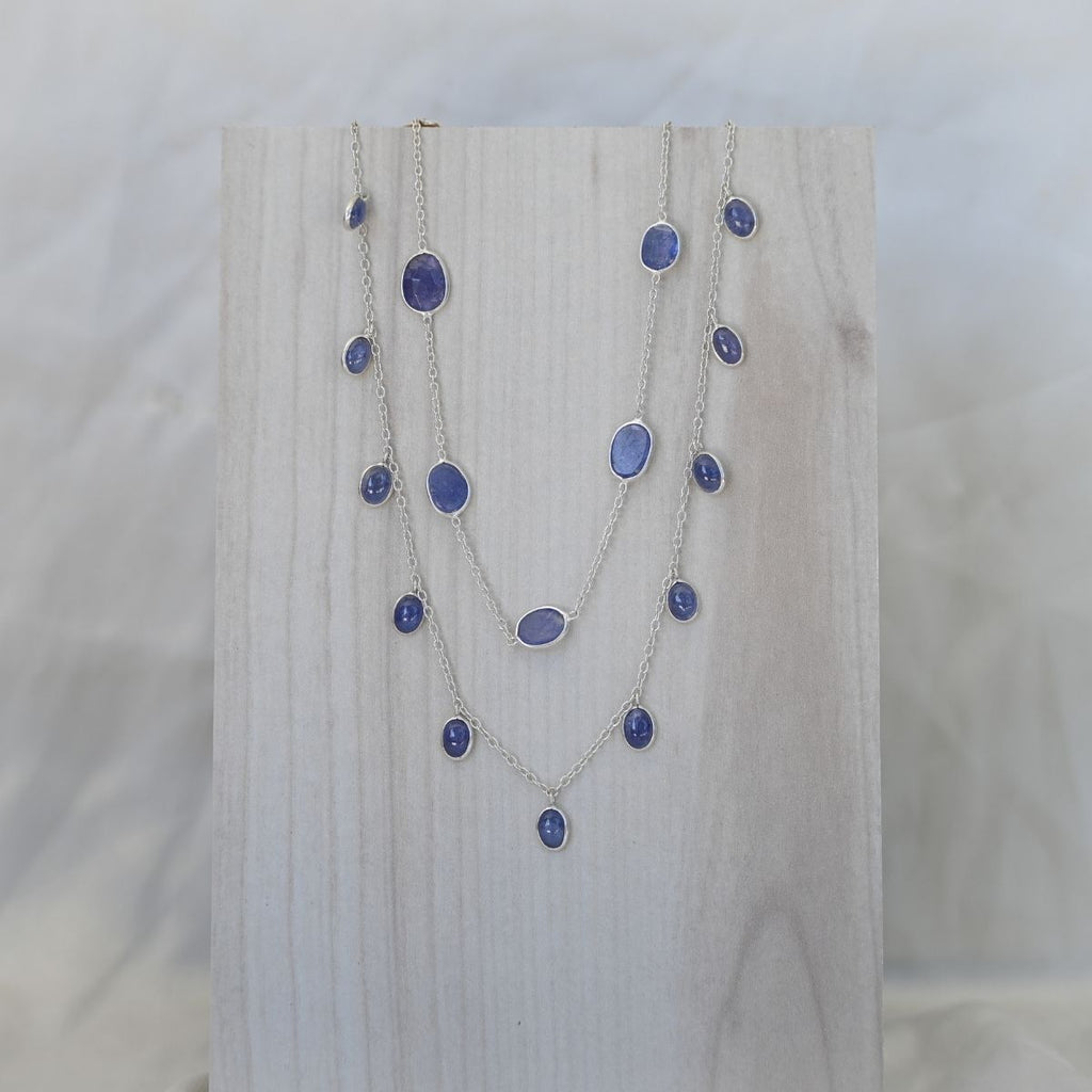 Tanzanite Semi Precious Stone Drop Necklace - Terciany 