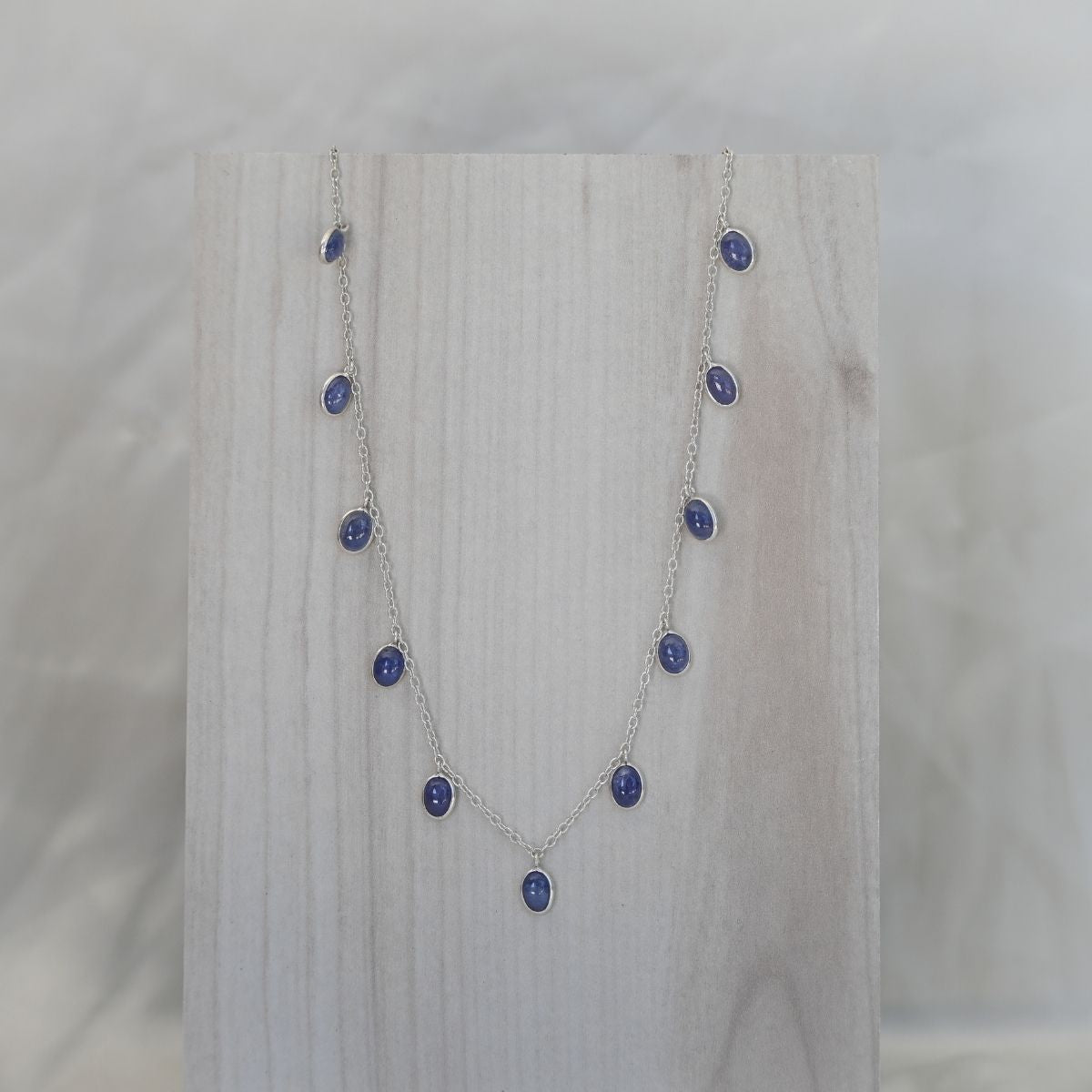 Tanzanite Semi Precious Stone Drop Necklace