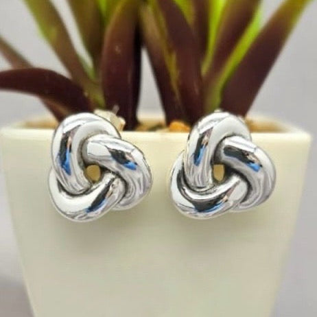 Sterling silver know stud earrings