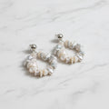Modern pearl circle drop earrings - Terciany 