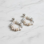 Modern pearl circle drop earrings - Terciany 