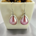 13X17mm Pink Teardrop Mabe Pearl Drop Earrings