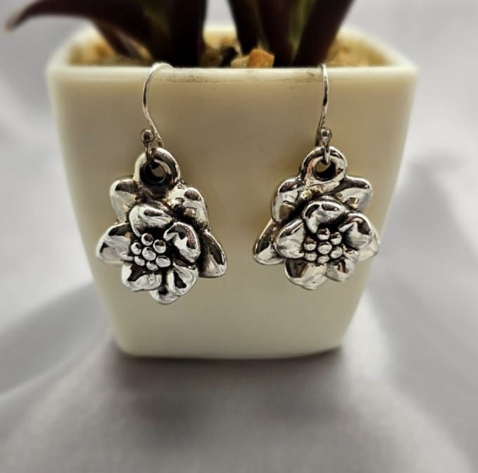 18 mm drop rose earrings