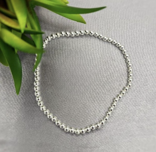 3Mm Balls On Elastic Band Bracelet