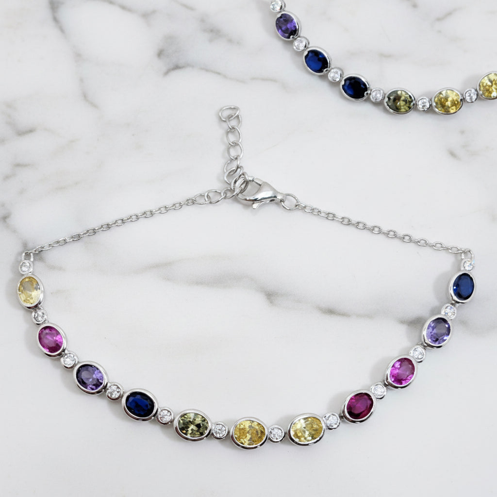 Beautiful Rainbow Oval Stone Bracelet - Terciany 
