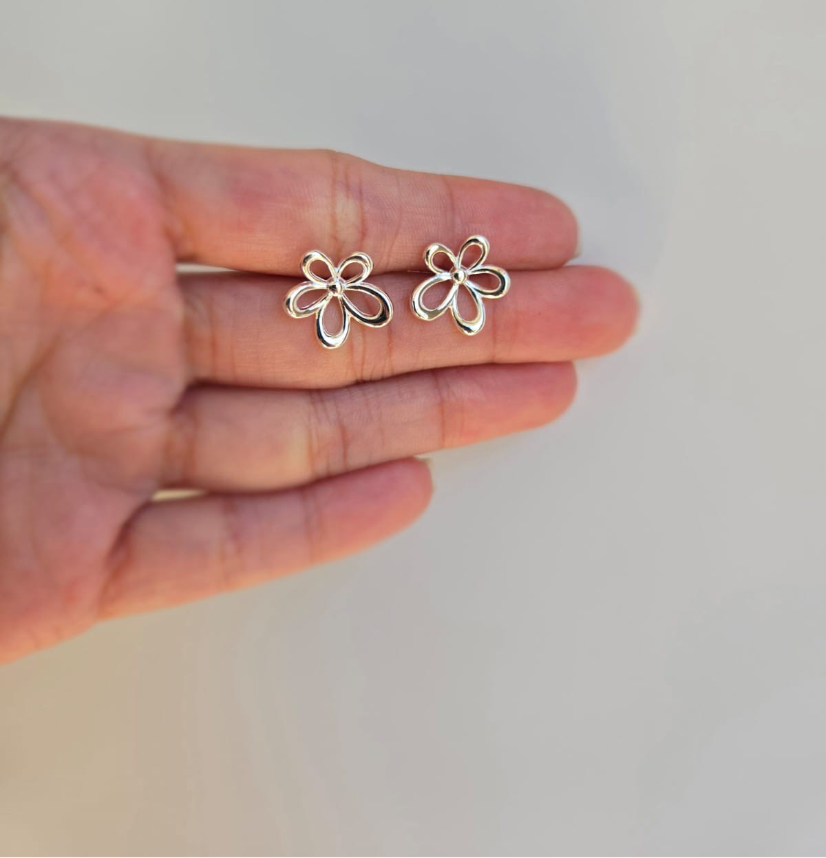 Sterling silver flower studs