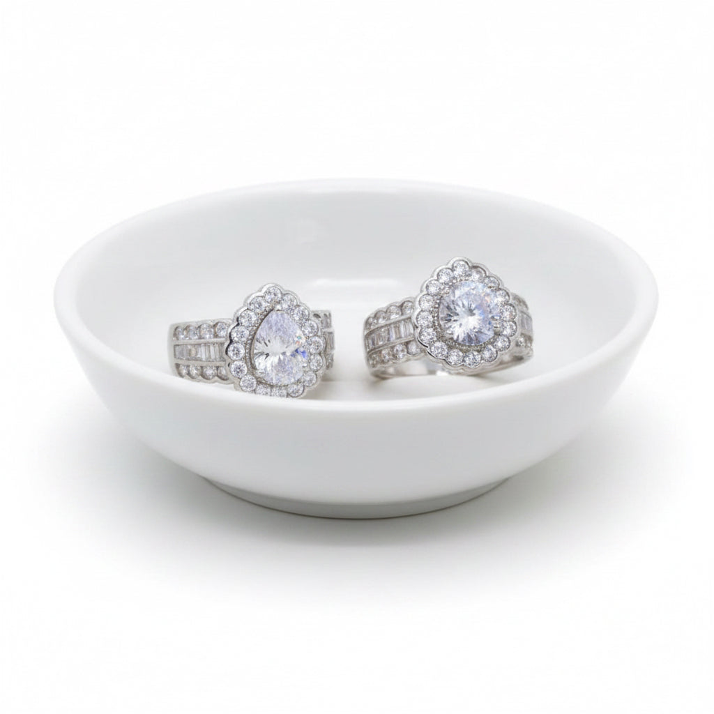 Teardrop Pavé Cubic Zirconia Sterling Silver Ring