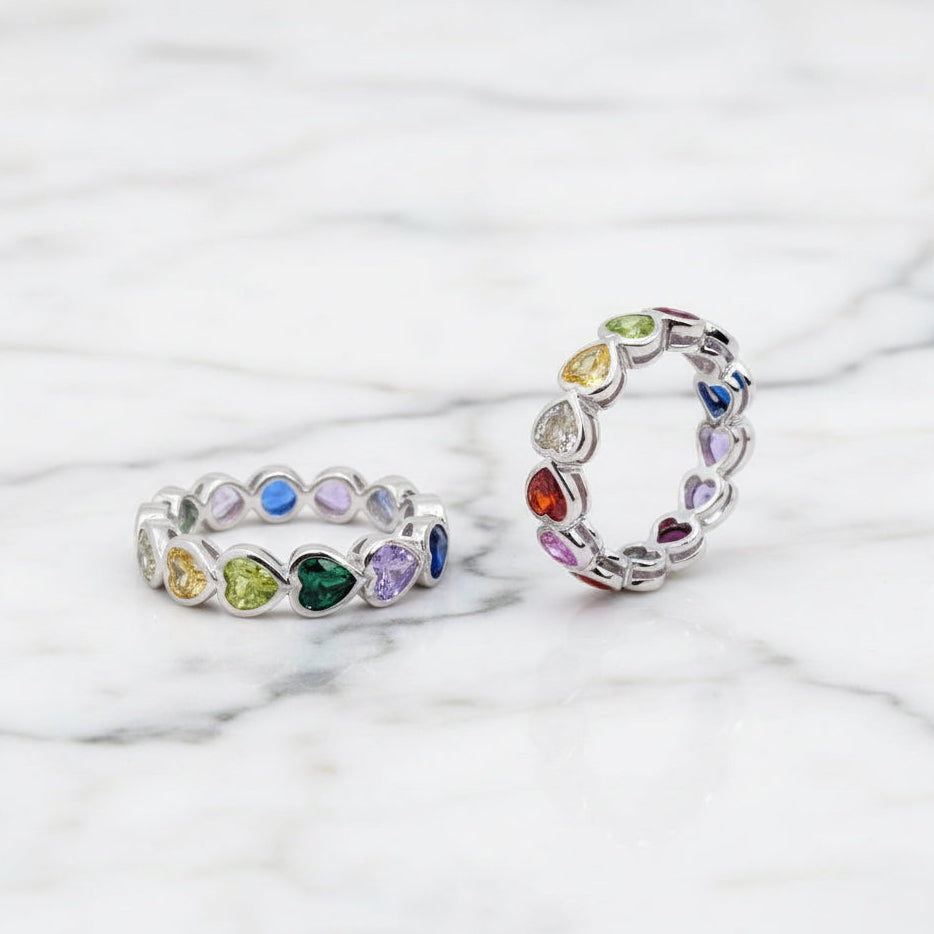 Rainbow Hearts Ring