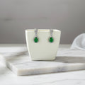 Green Teardrop Drop Earrings