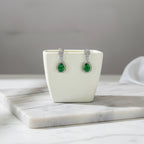 Green Teardrop Drop Earrings