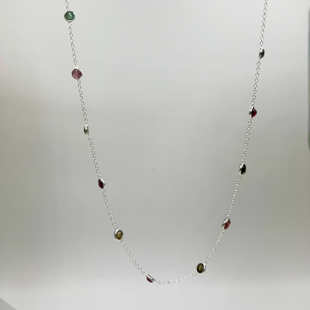 Tourmaline Semi Precious Stones Drops Necklace