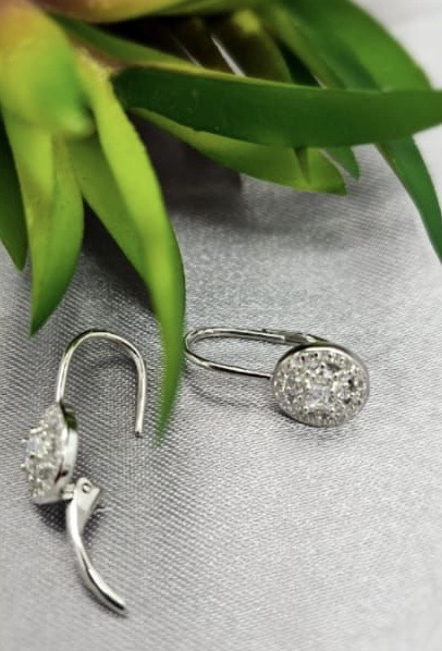 Sterling Silver Comfy Clasp Drop Earrings With Cubic Zirconia