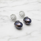 Peacock Baroque Pearl Crown Drop Earrings - Terciany 