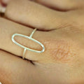 Sterling Silver Ring With Open Oval Design