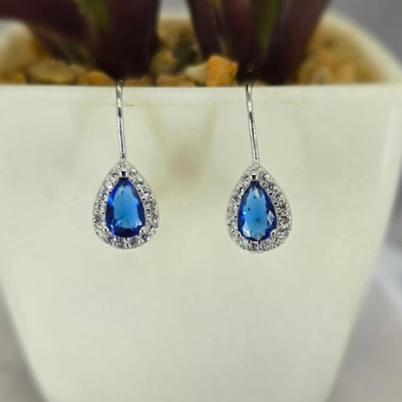 Blue Teardrop Drop Earring
