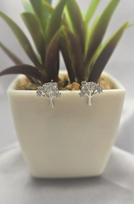 10mm Tree of life stud earrings with bling