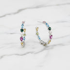 Hoops With Inside And Outside Stone Detail - Terciany 