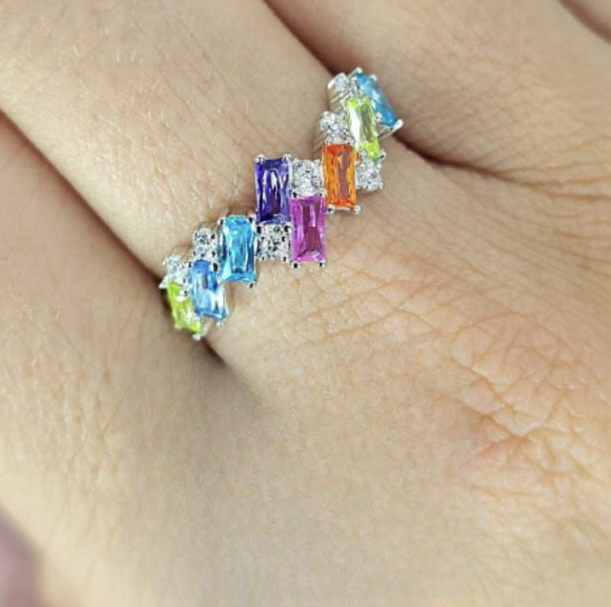 Baguette Rainbow Ring