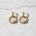 Golden Hoop With Pearl Earrings - Terciany 