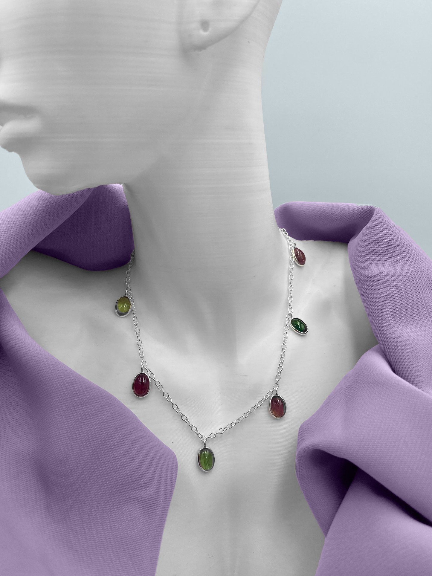 Large Tourmaline drop necklace