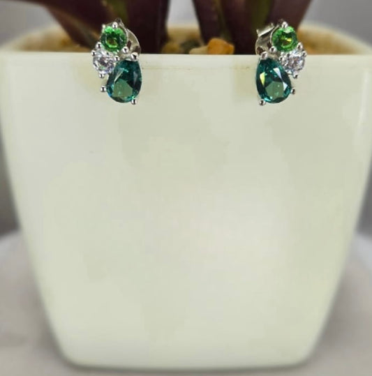 Cubic zirconia cluster stud earrings