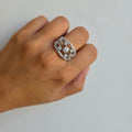 Sterling Silver Ring With Web Detailed Stunning Cubic Zirconia