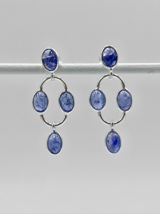 Tanzanite semi precious stone earrings