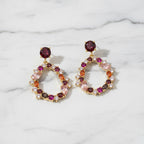 Large Gold Oval Hanging Hoops In Rich Colours - Terciany 