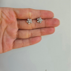 Cubic Zirconia Flower Stud Earrings