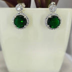Round Green Cubic Zirconia Studs - Terciany 