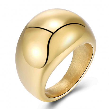 Gold ring on a white background