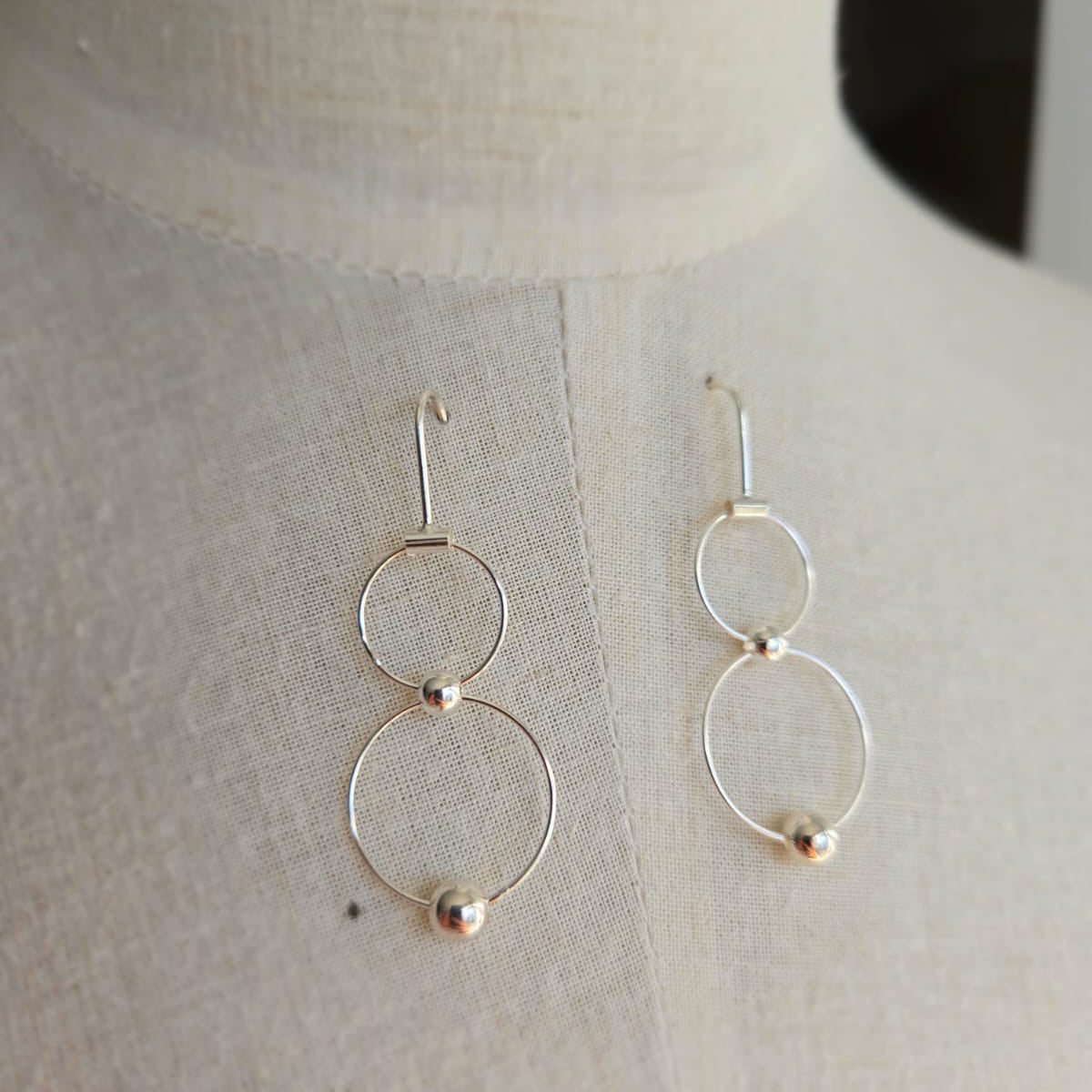 Double Circle Drop Earrings