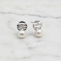 Modern Look Sterling Silver Round Disc With Beautiful Freshwater Pearl - Terciany 