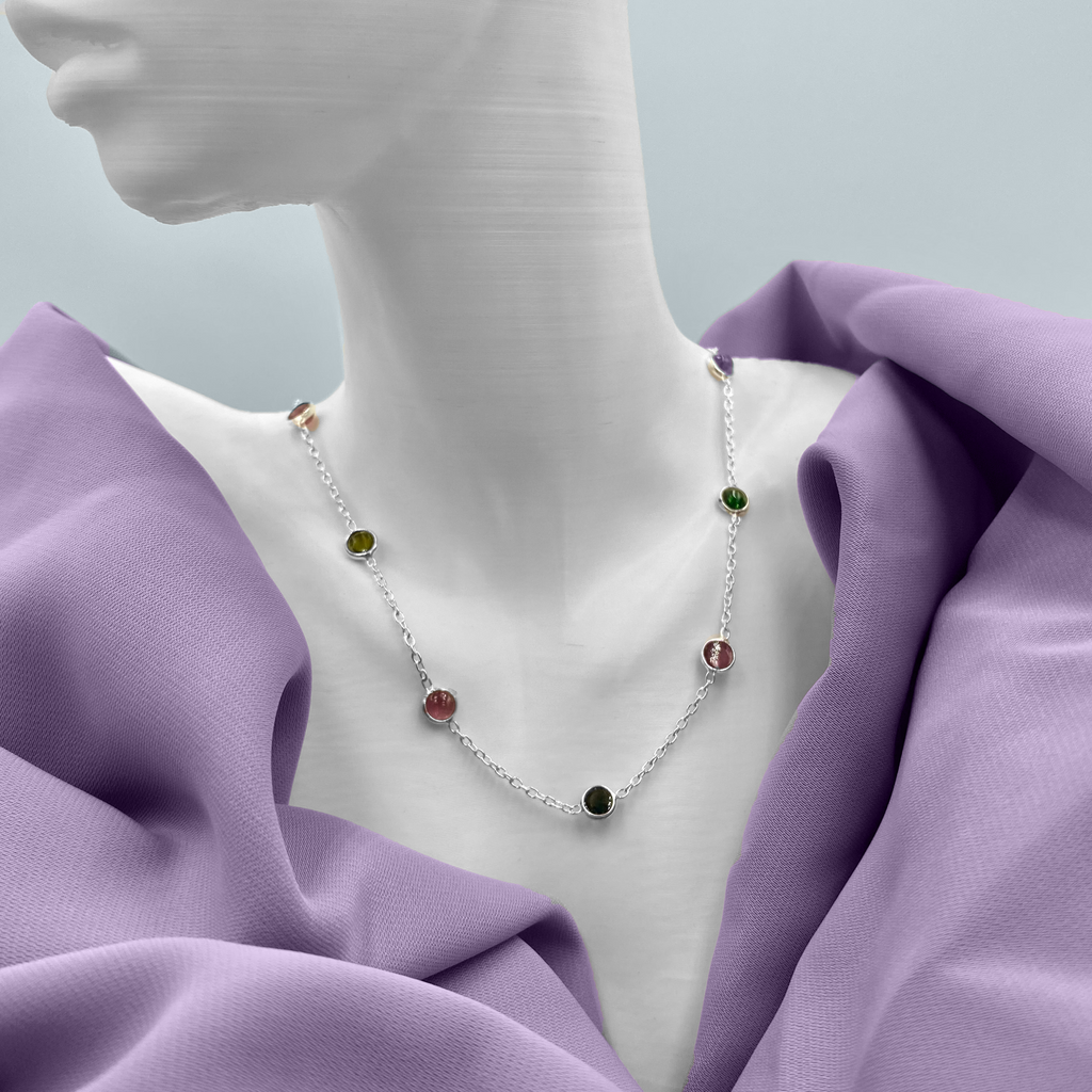 Tourmaline Semi Precious Stone Necklace