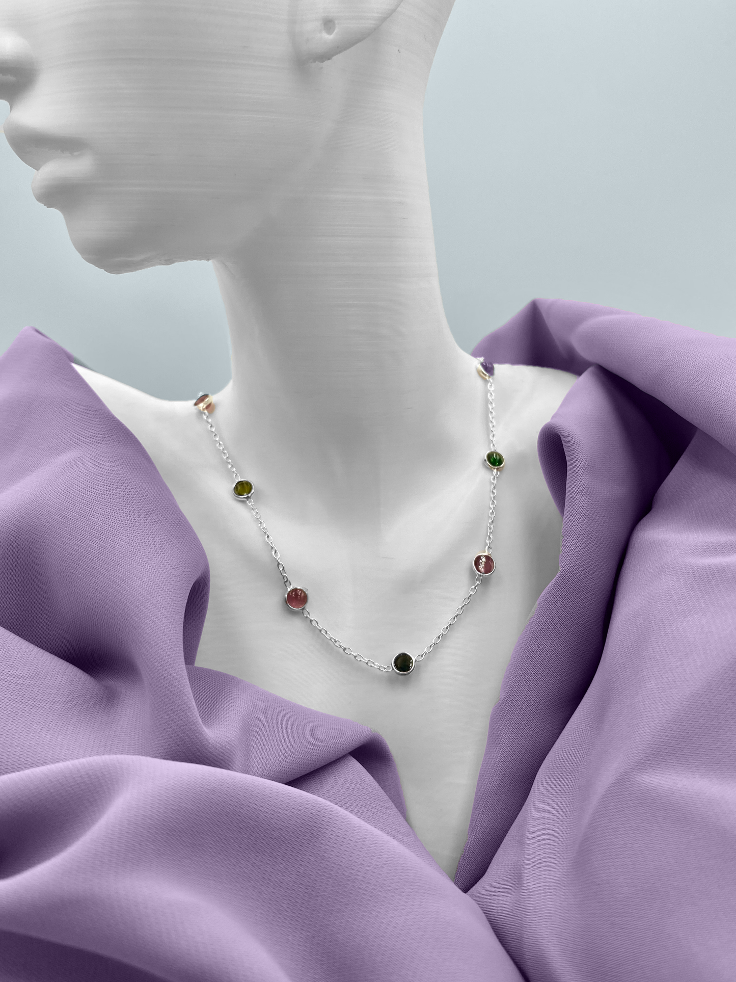 Tourmaline Semi Precious stone necklace