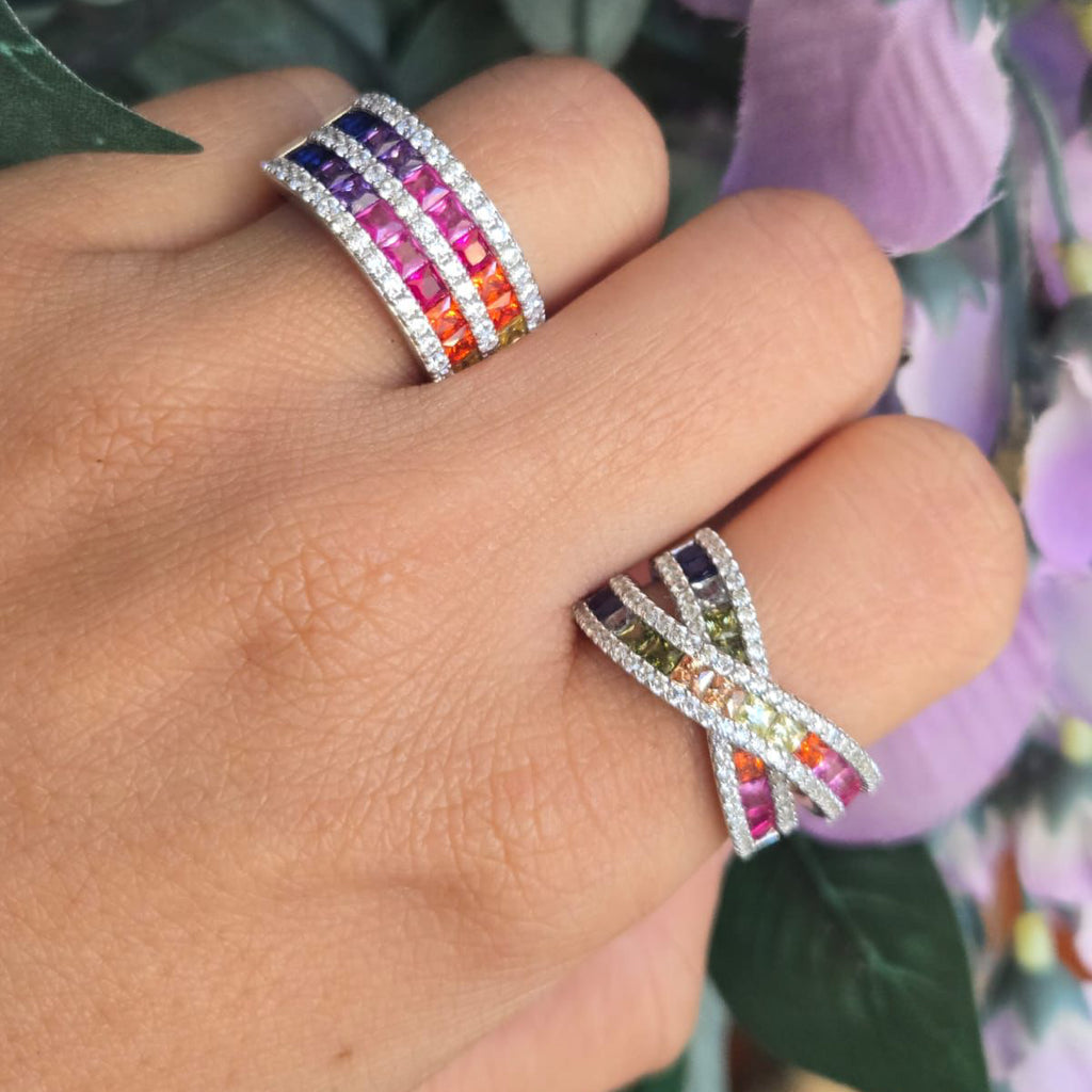 Cross Over Rainbow Ring - Terciany 