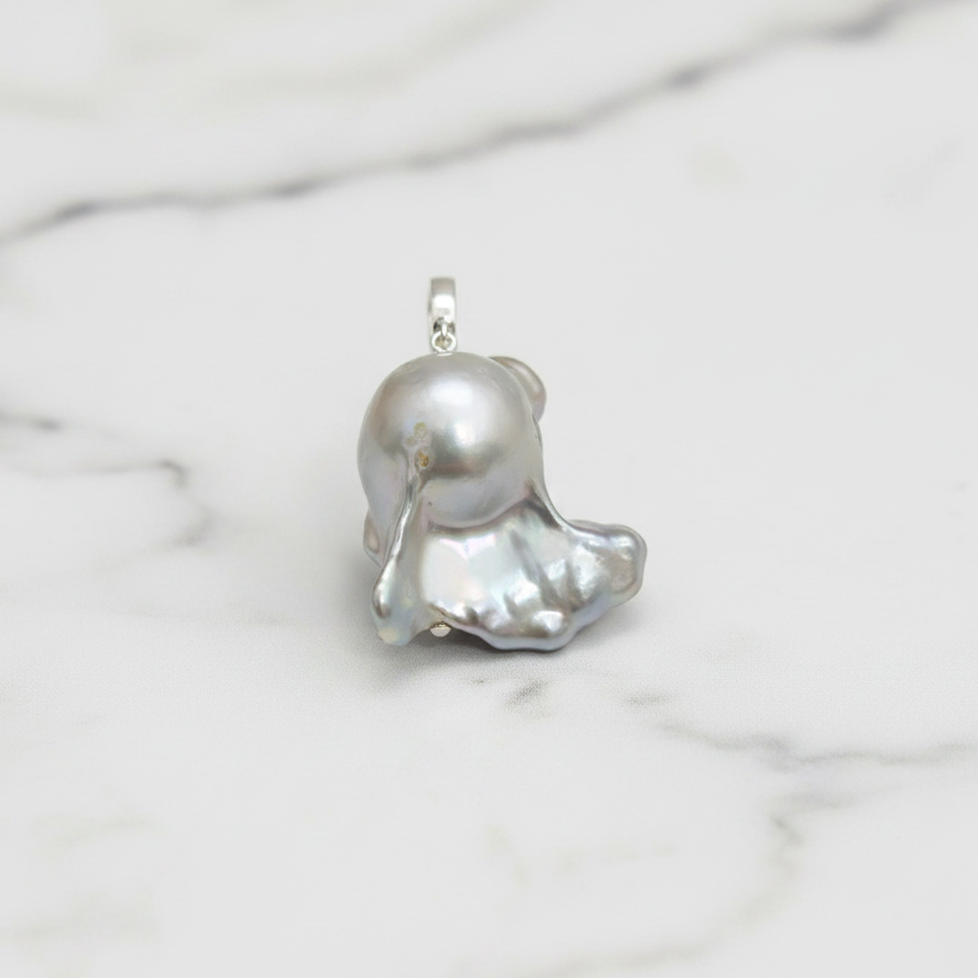 Awesome Grey 28mm  Baroque Pearl Pendant - Terciany 
