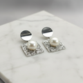 Wow Drop Earrings Setting With Large Freshwater Pearl - Terciany 